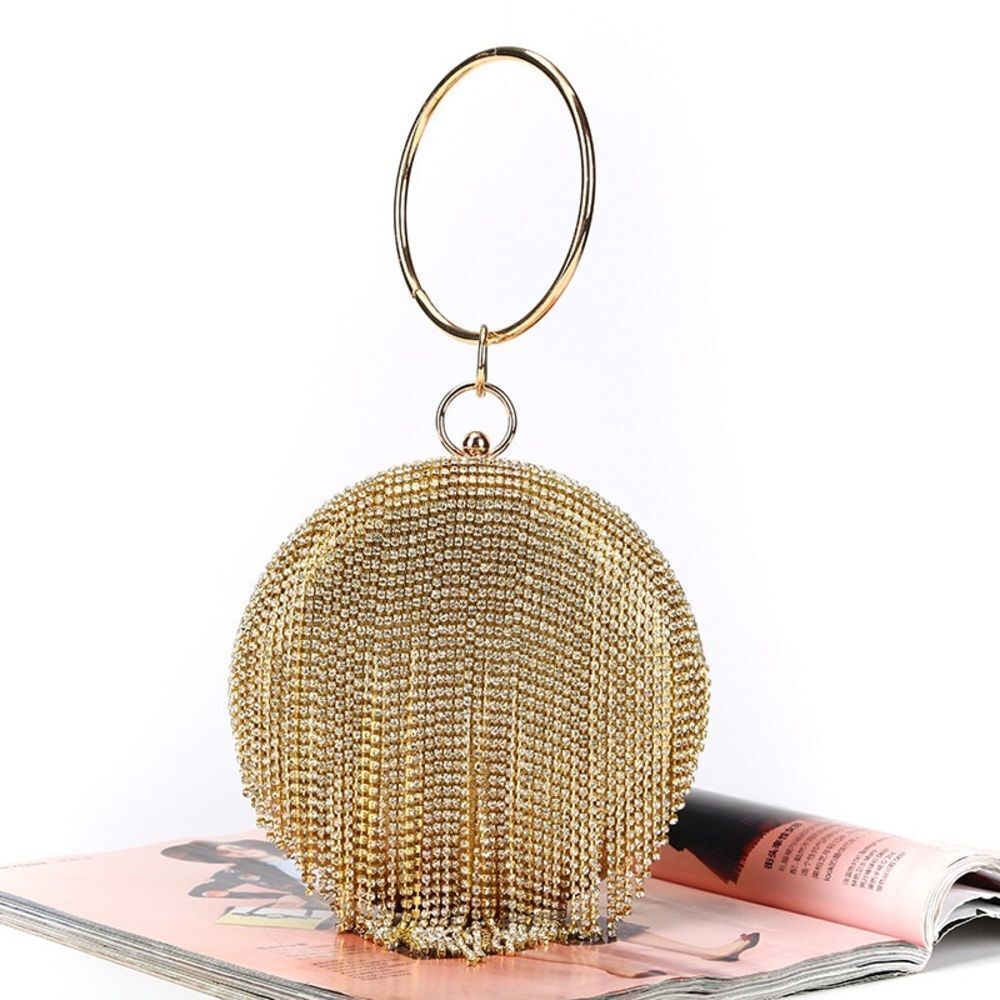 Evening bags Handmade Banquet Bag Diamond Small Round Banquet Bag